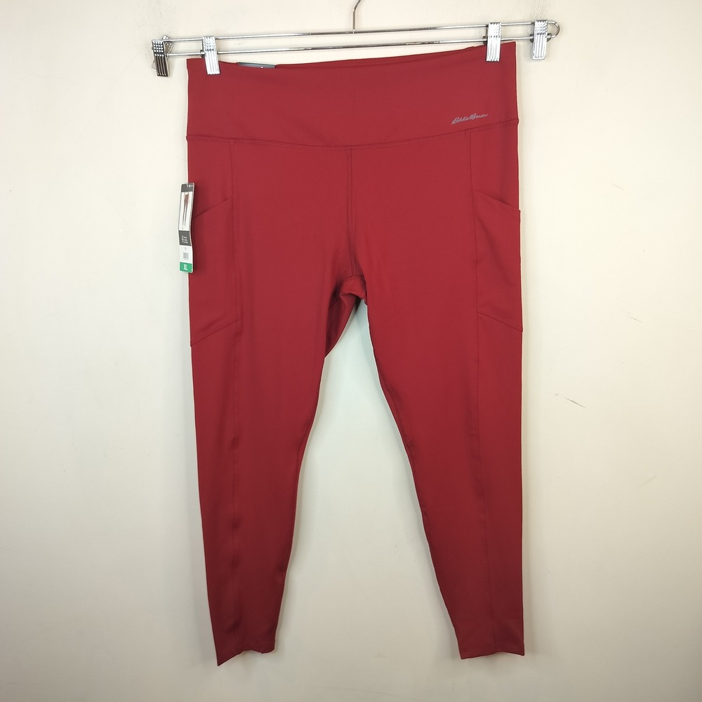 Eddie Bauer Trail Tight Womens XL High Rise Pockets Hiking Athletic Red
